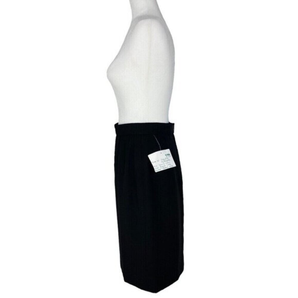 Salvatore Ferragamo Black 100% Wool Pencil Skirt Made in Italy Altered Size 26.6 - Picture 4 of 11